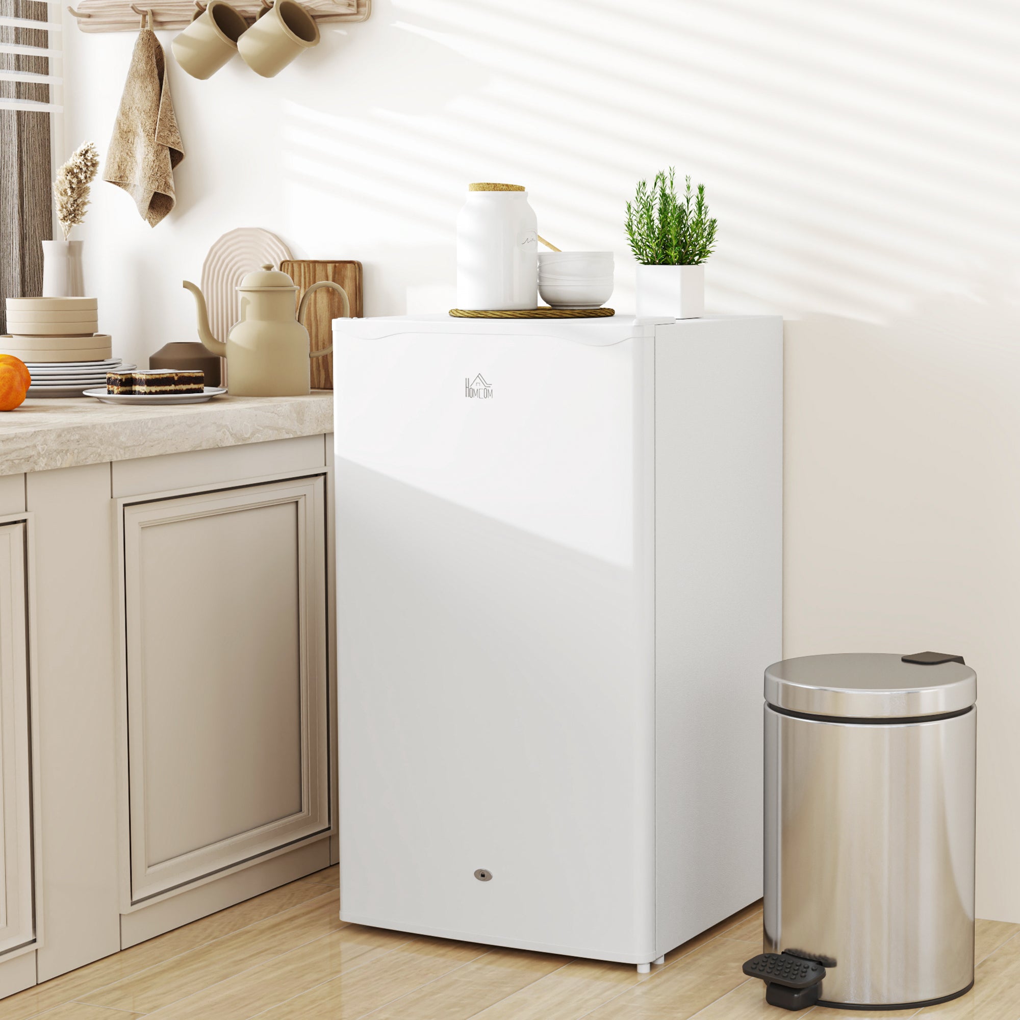 91L Freestanding Under-Counter Fridge With Lock - White