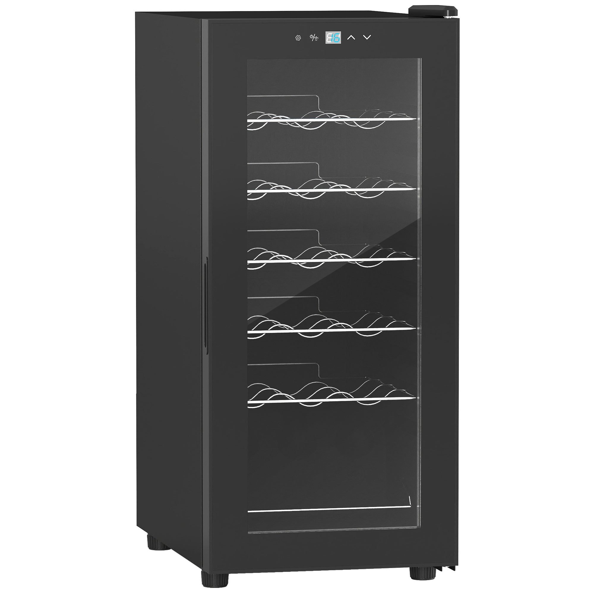 18-Bottle Narrow Wine Fridge, With Lights - Black