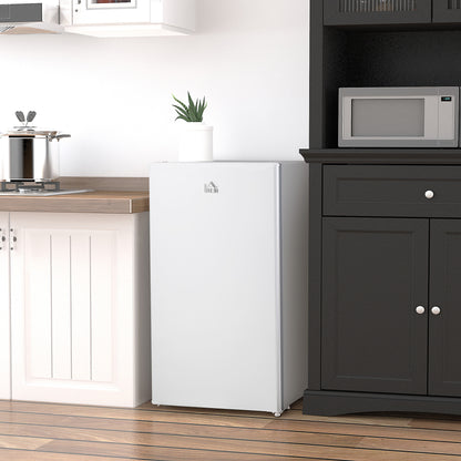 Under Counter Fridge, 91L Small Fridge With Chiller Box, Removable Shelf, Reversible Door, Adjustable Legs, Mini Refrigerator, White