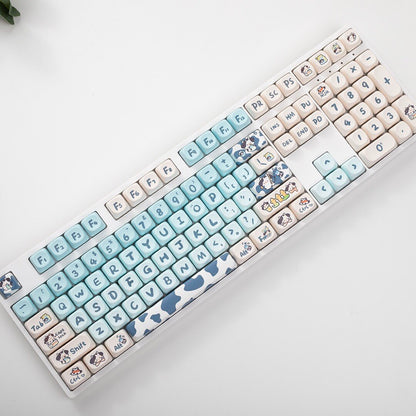 Small Square Milk Cow Moa Sublimation Keycaps
