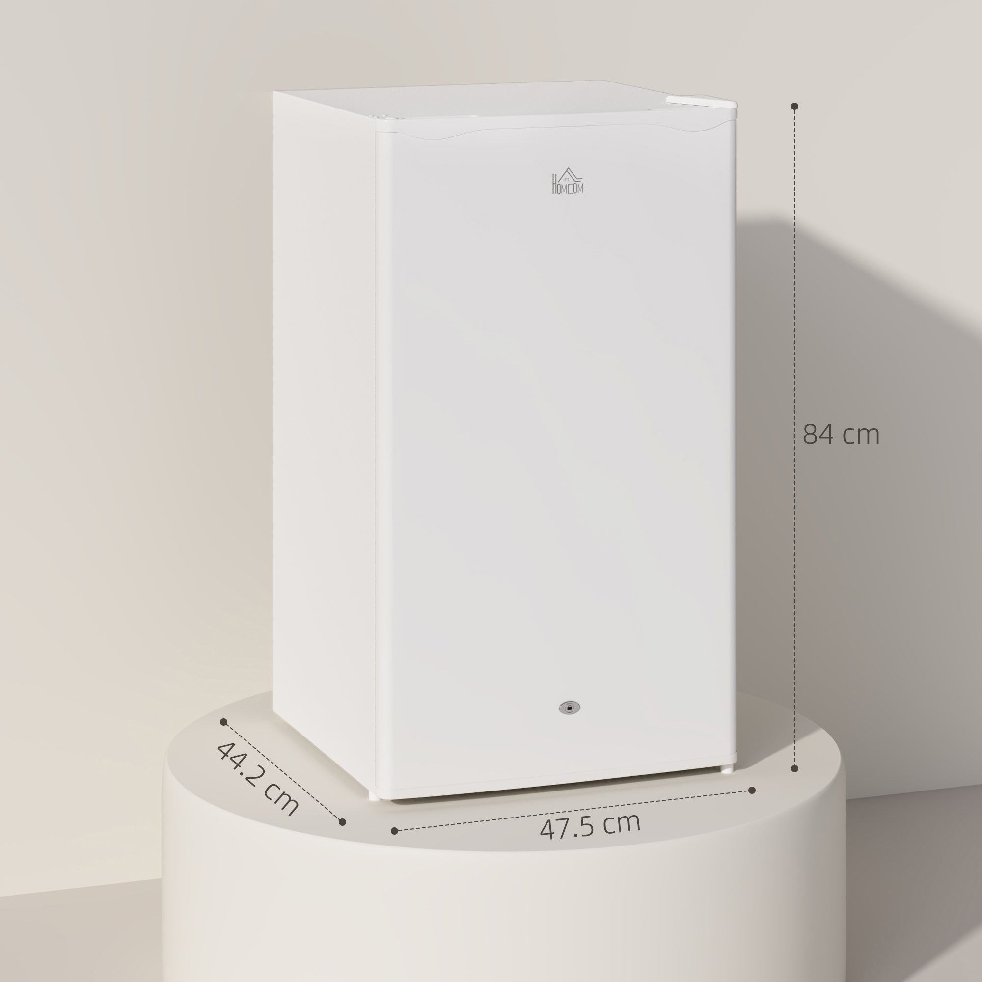91L Freestanding Under-Counter Fridge With Lock - White