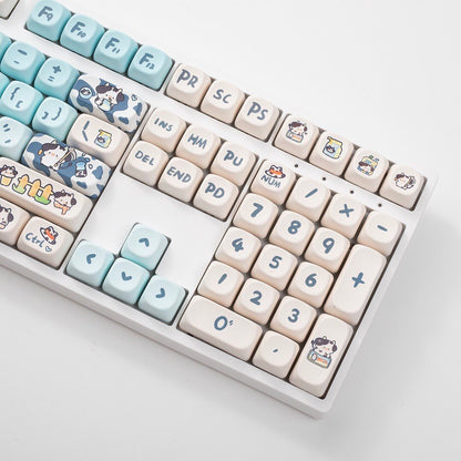 Small Square Milk Cow Moa Sublimation Keycaps