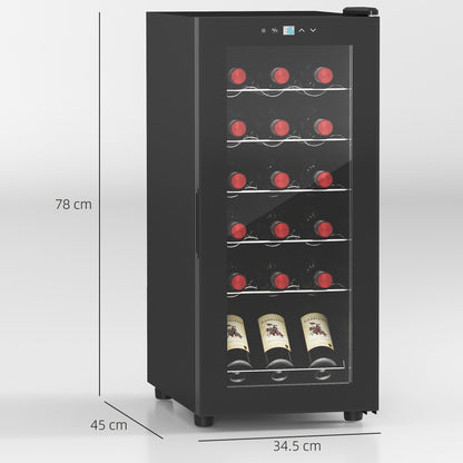 18-Bottle Narrow Wine Fridge, With Lights - Black