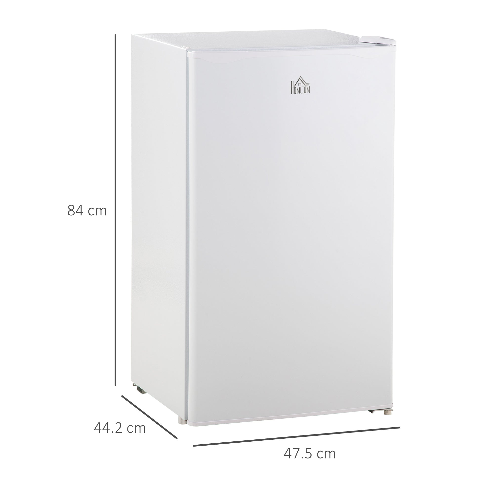 Under Counter Fridge, 91L Small Fridge With Chiller Box, Removable Shelf, Reversible Door, Adjustable Legs, Mini Refrigerator, White