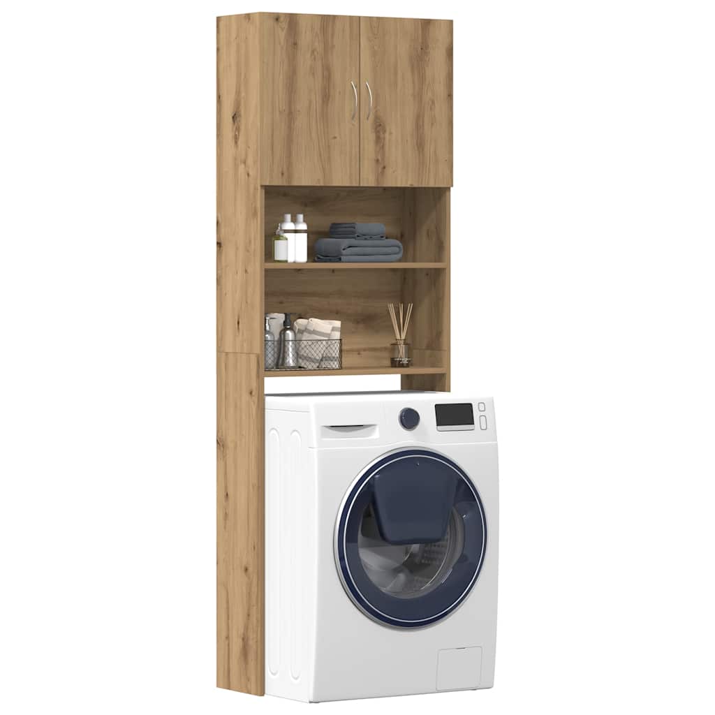 washing machine cabinet 64x wood-based material   washing machine cabinet oak look 64x
