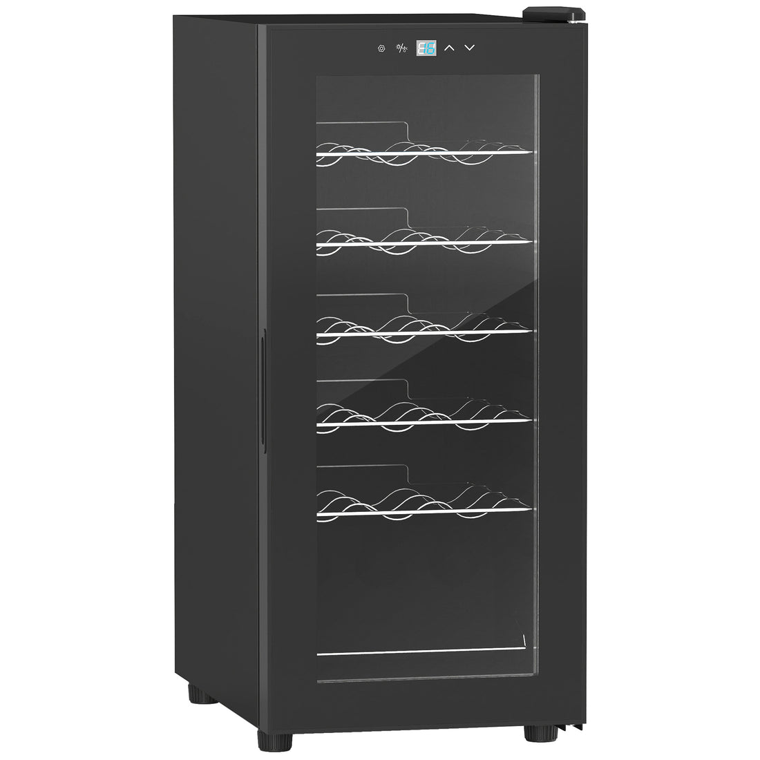 18-Bottle Narrow Wine Fridge, With Lights - Black