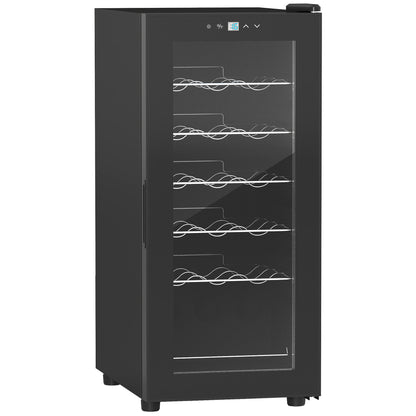 18-Bottle Narrow Wine Fridge, With Lights - Black